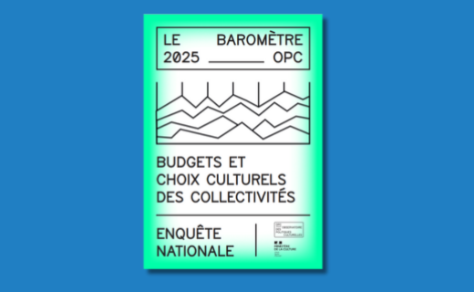 Première page du baromètre de l'OPC de 2025. Titre : Budgets et choix culturels des collectivités. Enquête nationale. 