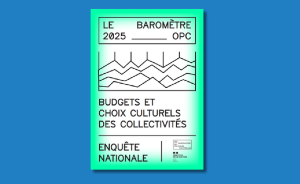 Première page du baromètre de l'OPC de 2025. Titre : Budgets et choix culturels des collectivités. Enquête nationale. 