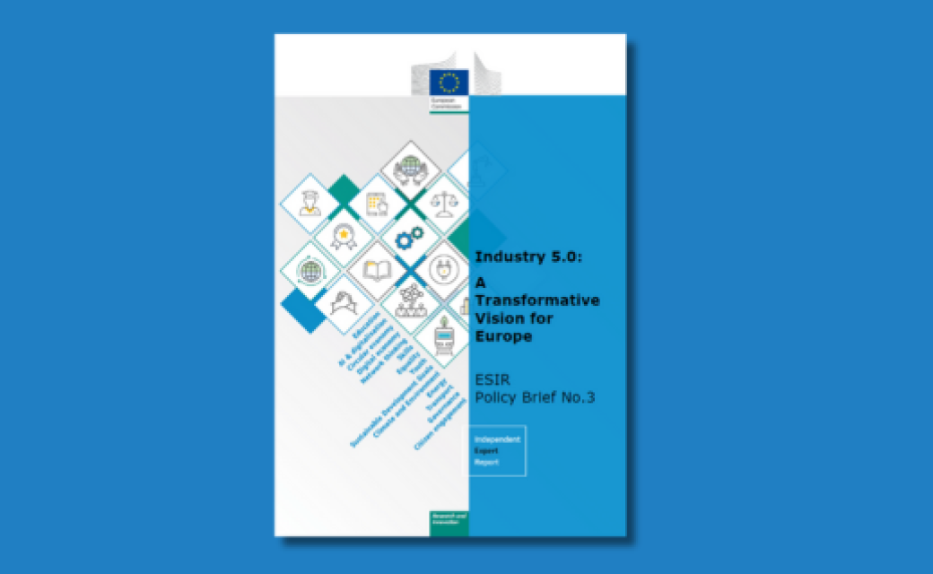 Jaquette de la note "Industrie 5.0 A vision for Europe"