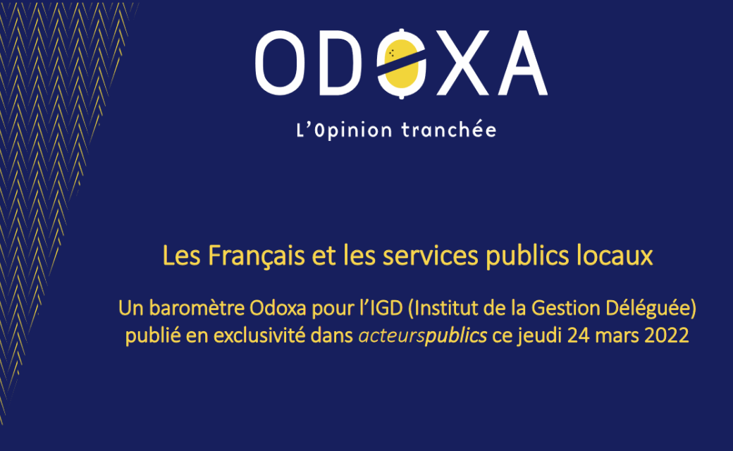 Institut de la Gestion Déléguée ODOXA - Les Français et les services publics