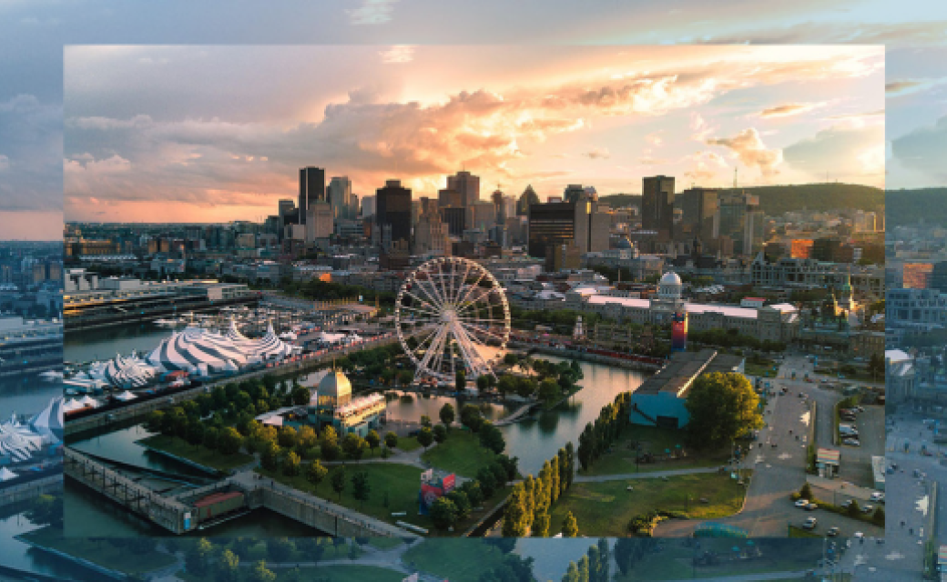 Vue de Montréal au soleil couchant (Photo Air Transat)